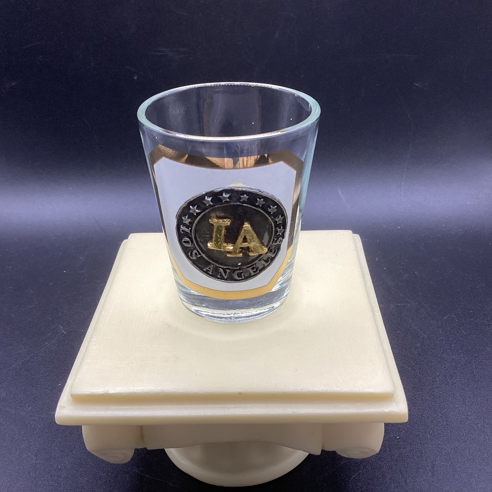 Los Angeles 3D Emblem Shot Glass - Gold LA - Barware 2.5" Tall Souvenir